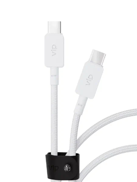 Дата-кабель VLP Force Line 100W USB-C + USB-C, 1.2м, Белый