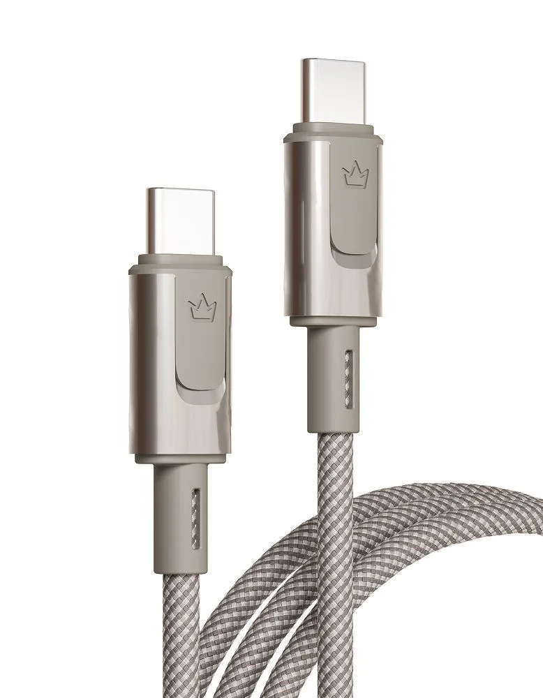 Дата-кабель VLP Force Line 100W USB-C + USB-C, 1.2м, Натуральный титан