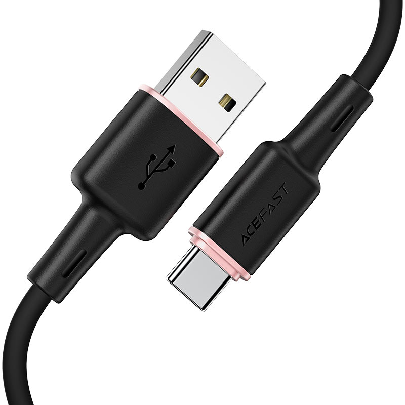 Кабель ACEFAST C2-04 60W USB-A - USB-C, силиконовый черный