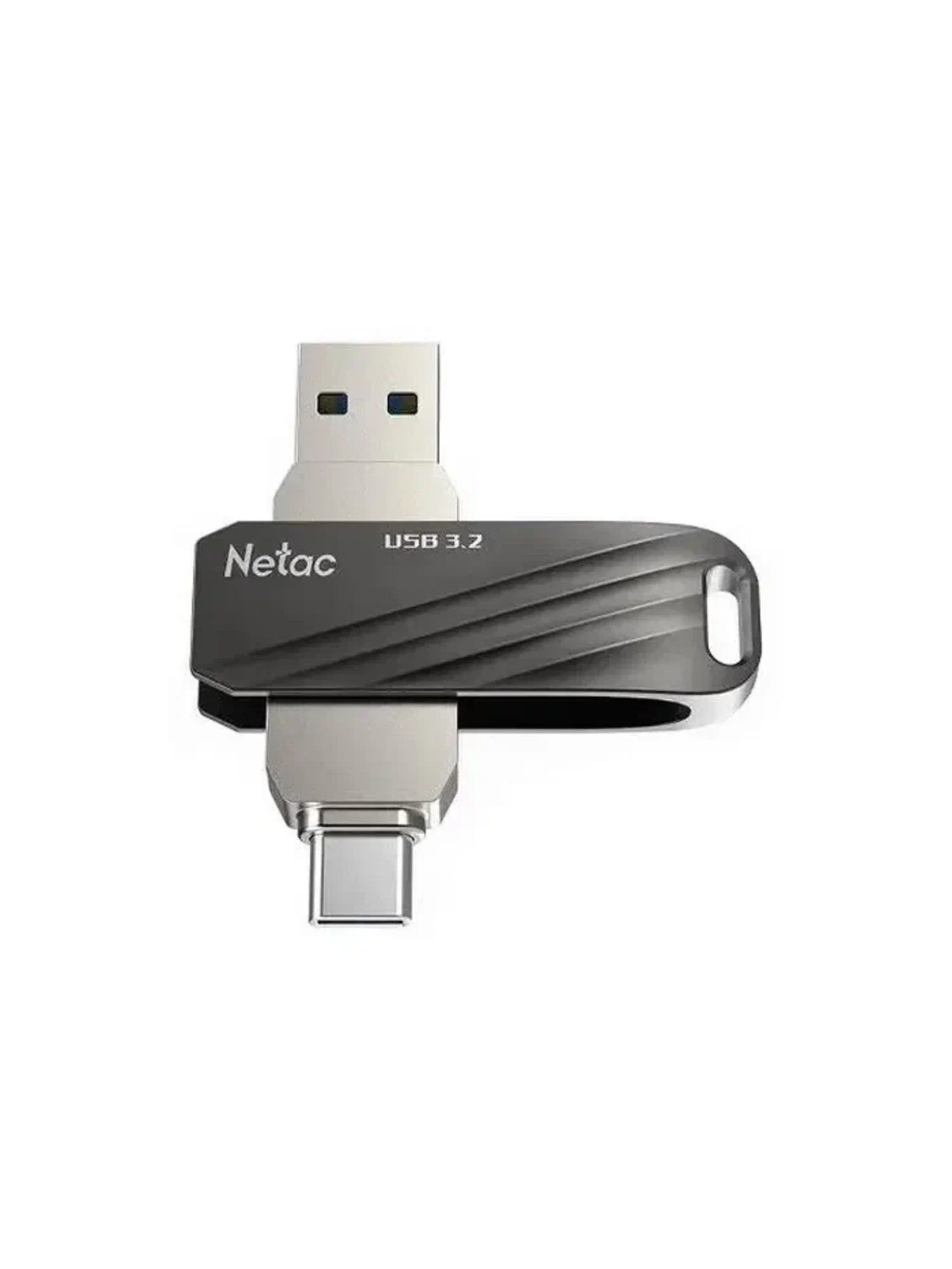 Флеш-накопитель USB 3.0 64Гб Netac US11 Dual чёрный/серебро (USB 3.0 / Type C)