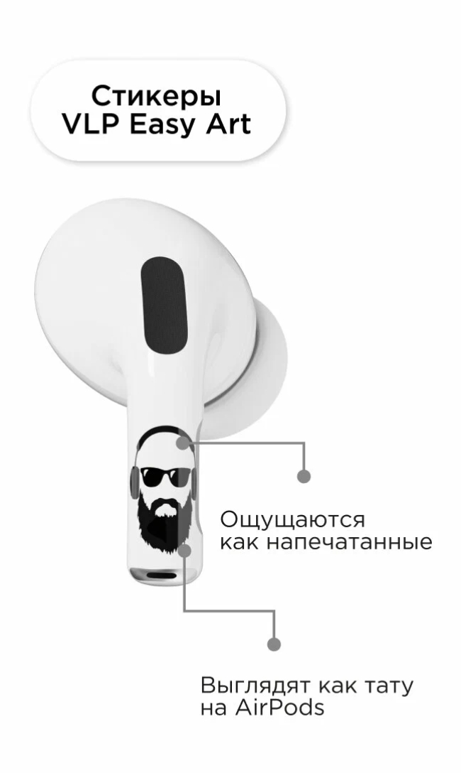 Наклейки "vlp" Easy Art для AirPods Pro/Pro2, bearded man
