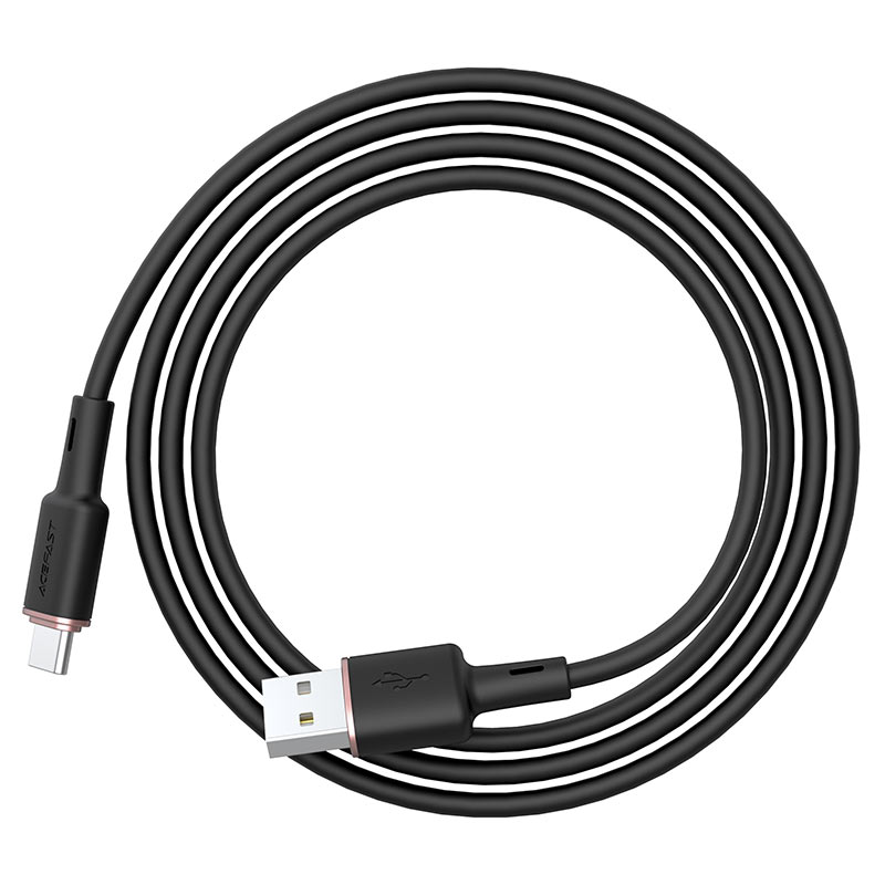 Кабель ACEFAST C2-04 60W USB-A - USB-C, силиконовый черный