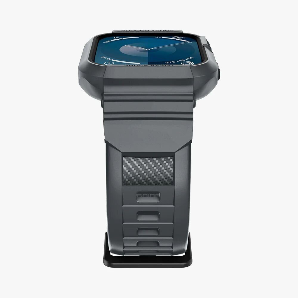 Ремешок+защитный чехол SPIGEN RUGGED ARMOR ”PRO” для Apple Watch 4 / 5 / 6 / 7 / 8 / 9 / SE (44 / 45 мм), Темно-серый
