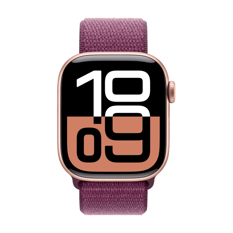 Умные часы Apple Watch Series 10 GPS + Cellular 42 мм, корпус Розовое золото, ремешок Sport Loop Фиолетовый - Официально заменён в АСЦ