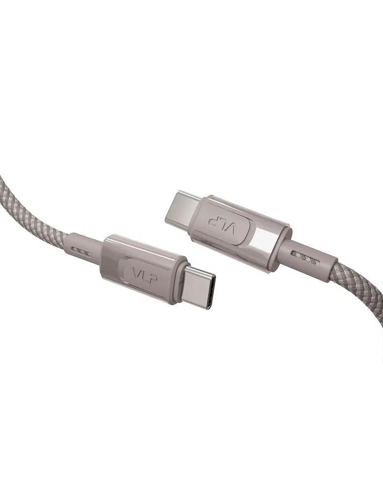 Дата-кабель VLP Force Line 100W USB-C + USB-C, 1.2м, Натуральный титан