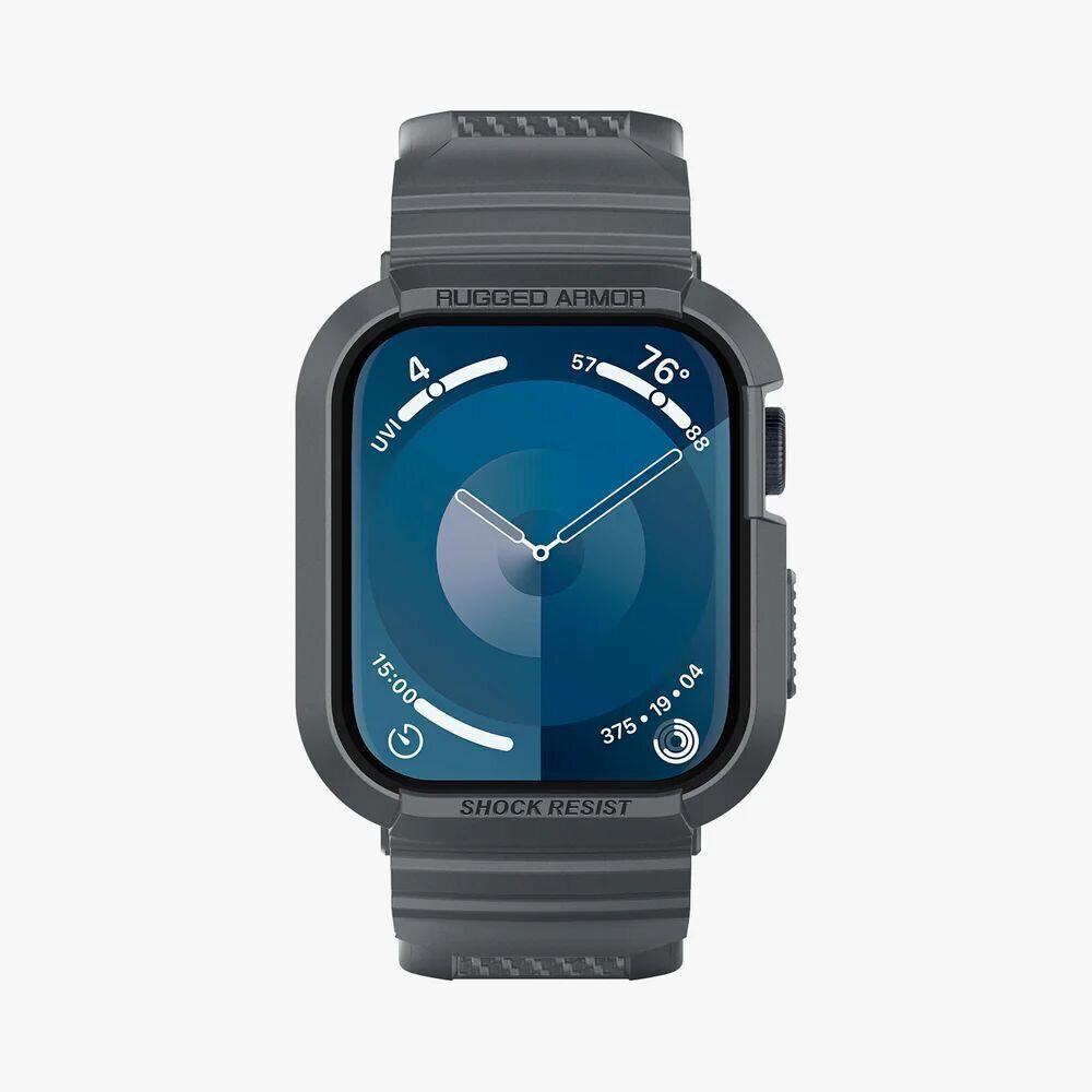Ремешок+защитный чехол SPIGEN RUGGED ARMOR ”PRO” для Apple Watch 4 / 5 / 6 / 7 / 8 / 9 / SE (44 / 45 мм), Темно-серый