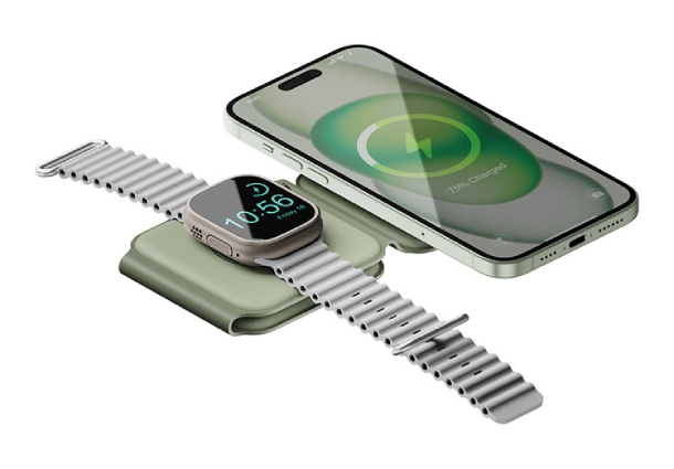 Беспроводное зарядное устройство Bazic GoMag Trio PLUS magnetic wireless foldable 15W Sage
