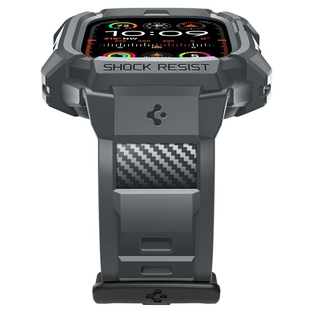 Ремешок+защитный чехол SPIGEN RUGGED ARMOR ”PRO” для Apple Watch Ultra 1 / 2 (49 мм), Темно-серый