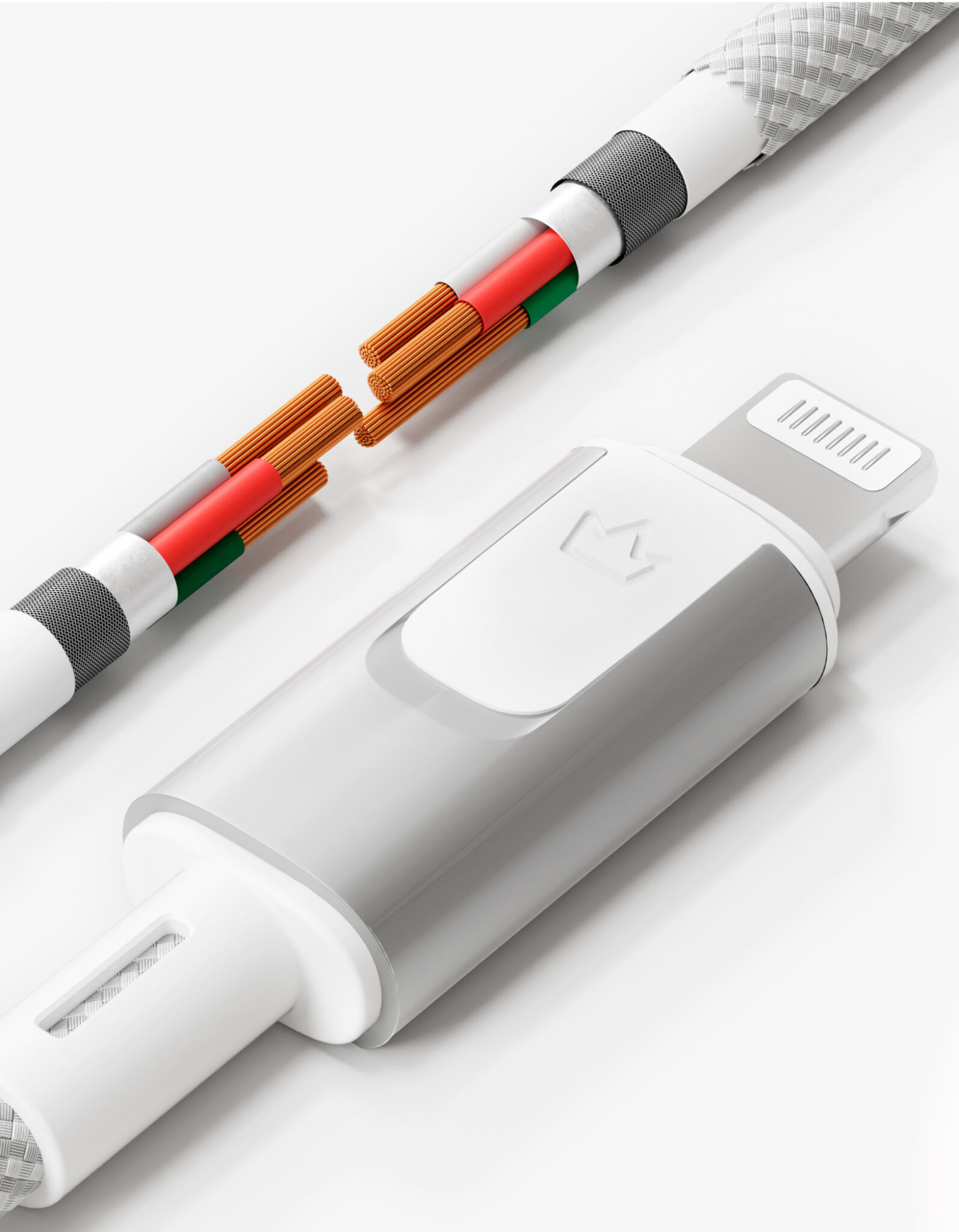 Дата-кабель VLP Force Line 30W USB-C + Lightning, 1.2m, Белый